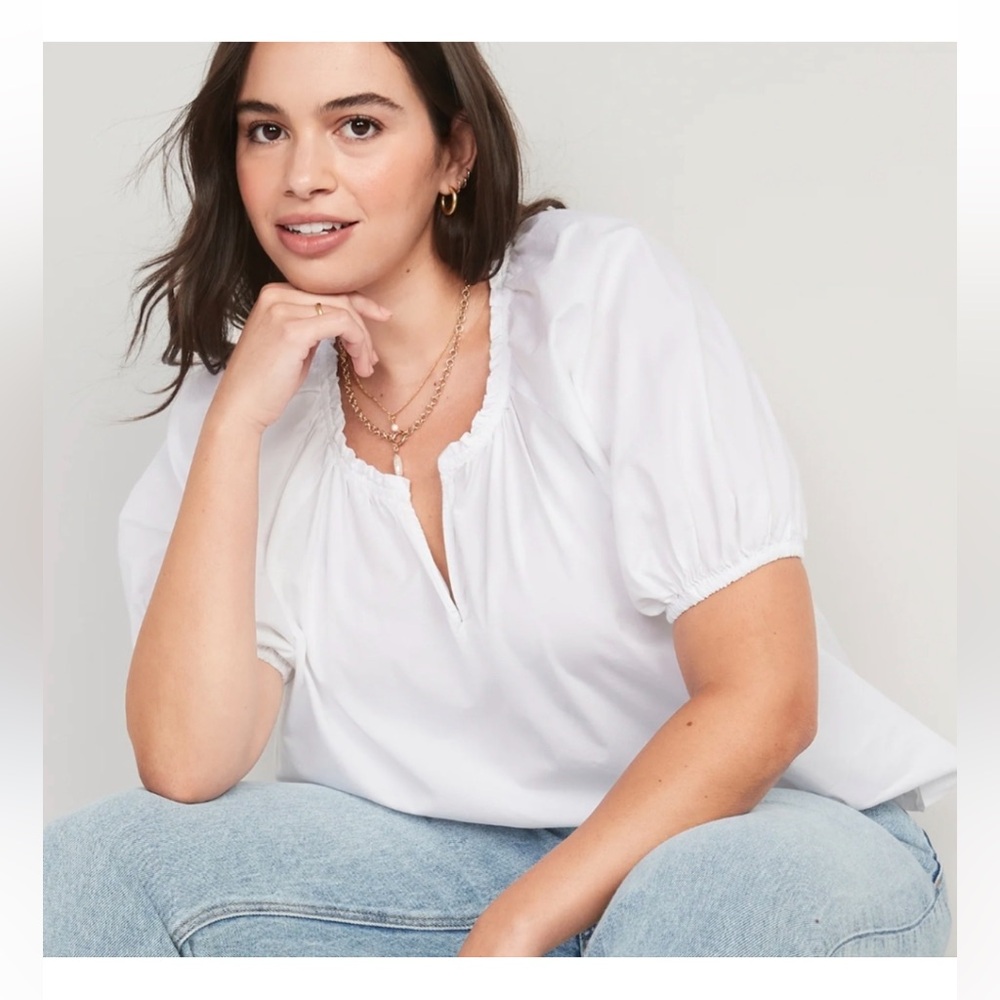 100% Cotton Loose White Top